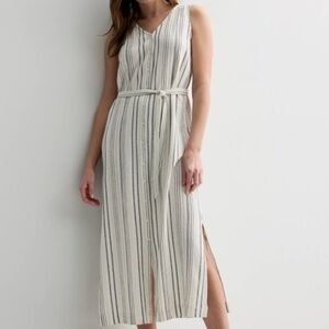 NWOT Sonoma Women's Striped Maxi Dress - White and Black